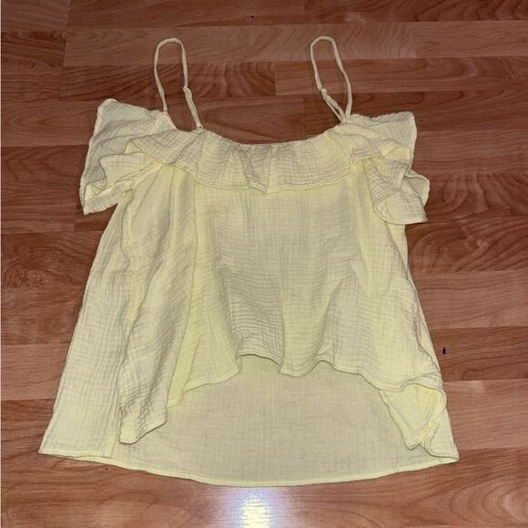 J. Crew Pastel Yellow Ruffle Sleeveless Top - Picture 2 of 7